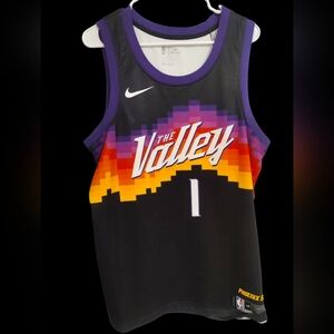 Nike NBA Devin Booker #1 Black&Orange Phoenix Suns Jersey "The Valley" Edition